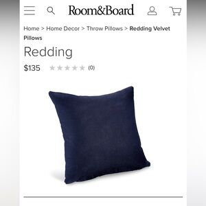 Pair of Navy Velvet Pillowcases from Room&Board